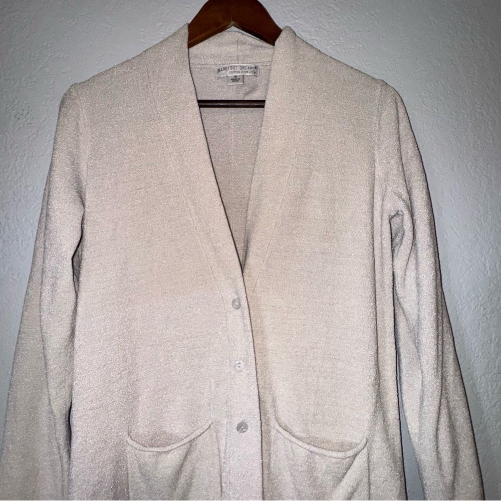 Barefoot Dreams Cardigan in Stone - Picture 4 of 12